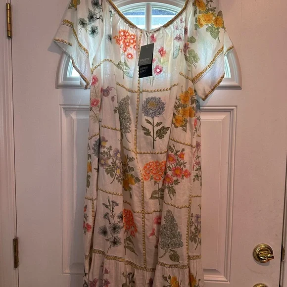 NWT Crown & Ivy x Society Social Multi Color Floral Patchwork Maxi Dress - Picture 1 of 4